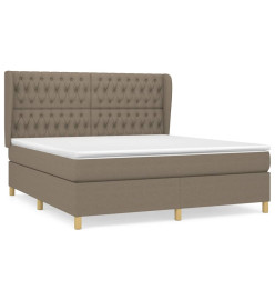 Lit à sommier tapissier avec matelas Taupe 180x200 cm Tissu
