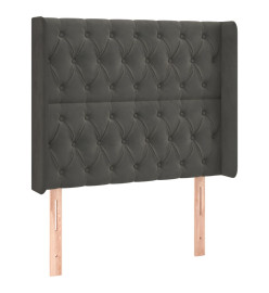 Sommier tapissier et matelas et LED Gris foncé 90x200cm Velours