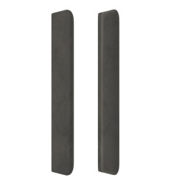 Tête de lit avec oreilles Gris foncé 183x16x118/128 cm Velours