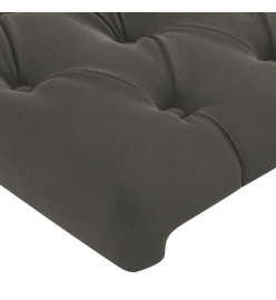 Tête de lit avec oreilles Gris foncé 183x16x118/128 cm Velours
