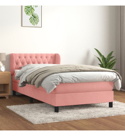 Lit à sommier tapissier avec matelas Rose 90x190 cm Velours