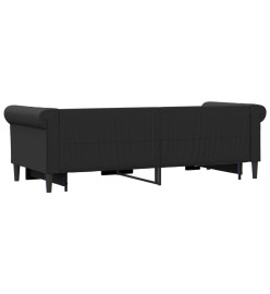 Lit de jour avec lit gigogne noir 90x200 cm similicuir