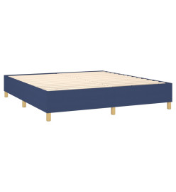 Lit à sommier tapissier avec matelas Bleu 160x200 cm Tissu