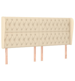 Tête de lit avec oreilles Crème 183x23x118/128 cm Tissu