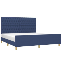 Cadre de lit avec tête de lit Bleu 180 x 200 cm Tissu