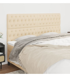 Têtes de lit 4 pcs Crème 90x7x78/88 cm Tissu
