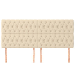 Têtes de lit 4 pcs Crème 90x7x78/88 cm Tissu