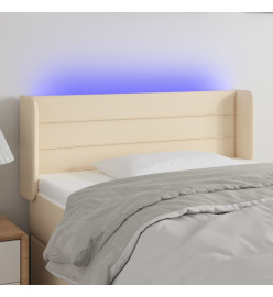 Tête de lit à LED Crème 83x16x78/88 cm Tissu