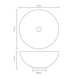 Lavabo 32,5 x 14 cm Céramique Doré