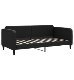 Lit de jour avec lit gigogne noir 90x190 cm tissu