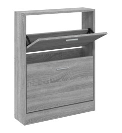 Armoire à chaussures Sonoma gris 59x17x81 cm Bois d'ingénierie