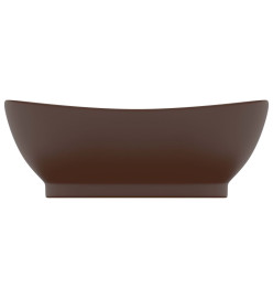 Lavabo ovale à trop-plein Marron foncé mat 58,5x39 cm Céramique