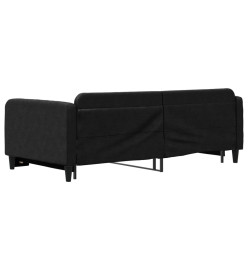 Lit de jour avec lit gigogne noir 100x200 cm tissu