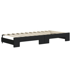 Lit de jour avec lit gigogne noir 100x200 cm tissu