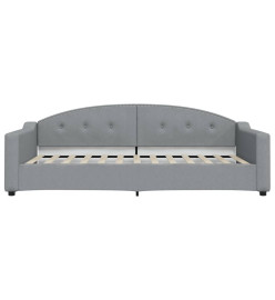 Lit de jour avec matelas gris clair 100x200 cm tissu