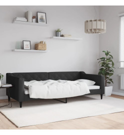 Lit de repos noir 90x200 cm tissu