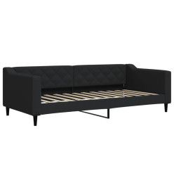 Lit de jour avec matelas noir 90x200 cm tissu