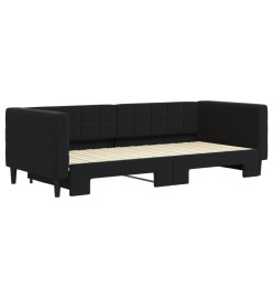 Lit de jour avec lit gigogne noir 90x200 cm velours