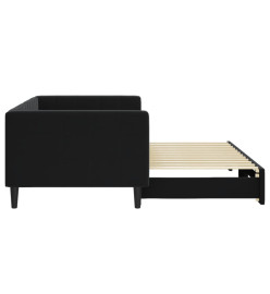 Lit de jour avec lit gigogne noir 90x200 cm velours