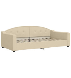 Lit de jour avec gigogne et matelas crème 100x200 cm tissu