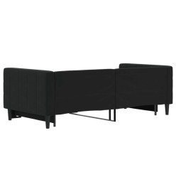 Lit de jour avec lit gigogne noir 90x190 cm velours