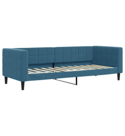 Lit de jour avec lit gigogne bleu 80x200 cm velours