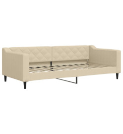 Lit de jour avec matelas crème 90x200 cm tissu