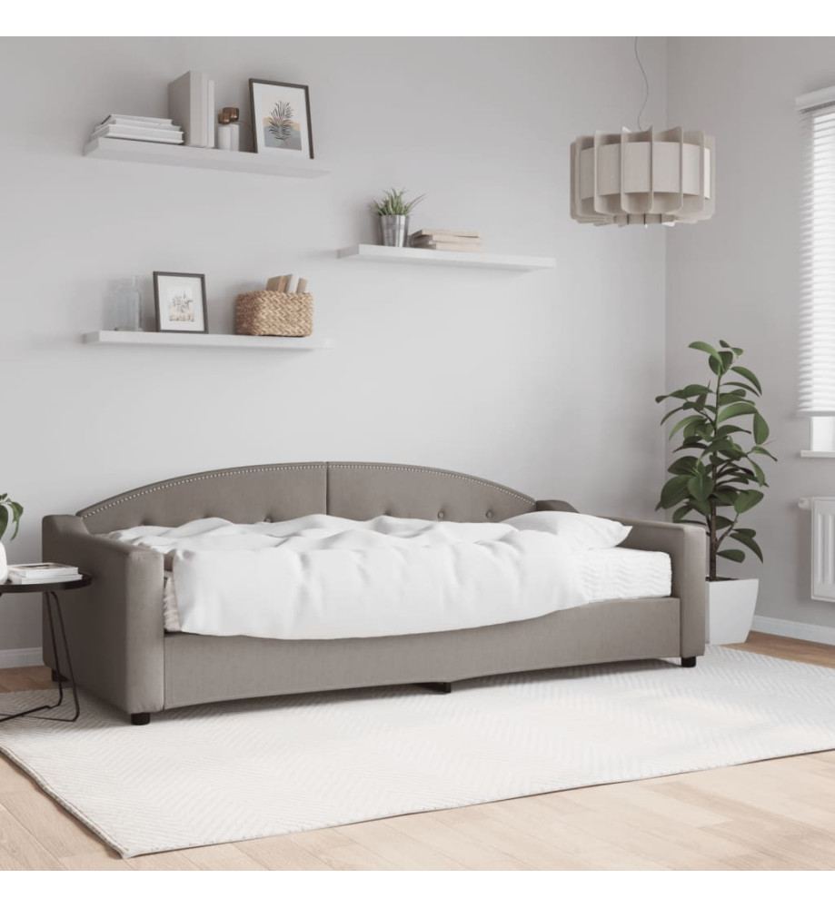 Lit de jour avec matelas taupe 90x200 cm tissu Lit de jour avec matelas taupe 90x200 cm tissu