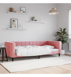 Lit de repos rose 90x200 cm velours