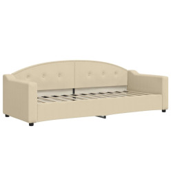 Lit de jour avec lit gigogne crème 80x200 cm tissu