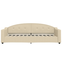 Lit de jour avec lit gigogne crème 80x200 cm tissu