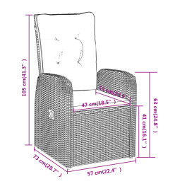 Ensemble de salle à manger de jardin avec coussins 3 pcs Noir