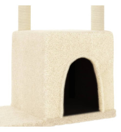 Arbre à chat avec griffoirs en sisal crème 97,5 cm