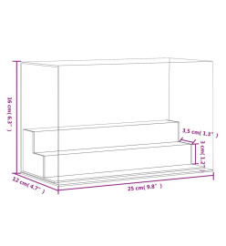Boîte d'affichage transparente 25x12x16 cm acrylique