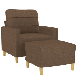 Fauteuil avec repose-pied Marron 60 cm Tissu