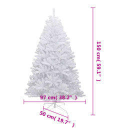 Sapin de Noël artificiel à charnières avec neige floquée 150 cm