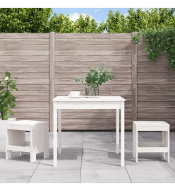 Ensemble de bistrot de jardin 3 pcs blanc bois de pin massif