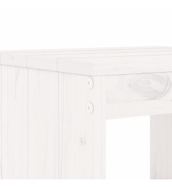 Ensemble de bistrot de jardin 3 pcs blanc bois de pin massif