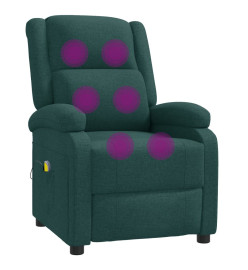 Fauteuil de massage Vert foncé Tissu