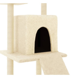 Arbre à chat avec griffoirs en sisal crème 110 cm