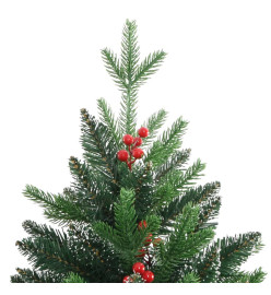 Sapin de Noël artificiel à charnières avec baies rouges 180 cm