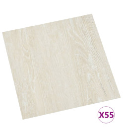 Planches de plancher autoadhésives 55 pcs PVC 5,11 m² Crème