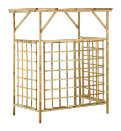 Pergola de jardin pour poubelles doubles Bois de pin imprégné