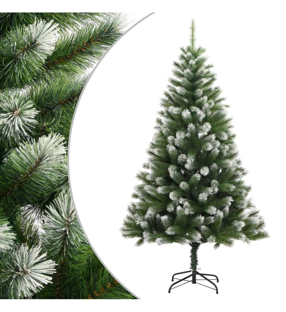 Sapin de Noël artificiel à charnières avec neige floquée 210 cm