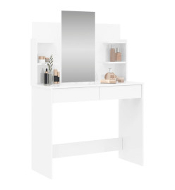 Coiffeuse avec miroir blanc brillant 96x39x142 cm