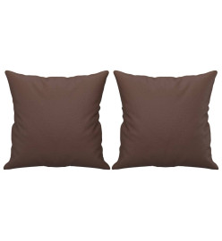 Coussins décoratifs 2 pcs Marron 40x40 cm Similicuir