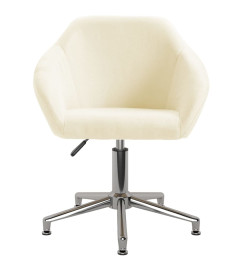 Chaise pivotante de bureau Crème Tissu