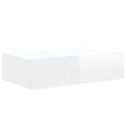 Meuble TV avec éclairage LED blanc brillant 60x35x15,5 cm