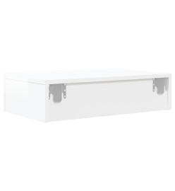 Meuble TV avec éclairage LED blanc brillant 60x35x15,5 cm