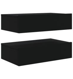 Meubles TV avec éclairage LED 2 pcs noir 60x35x15,5 cm